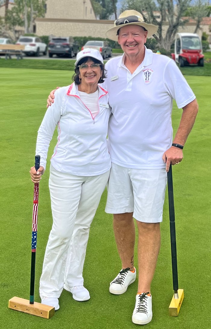 Francene and Greg Fisher on the lawn