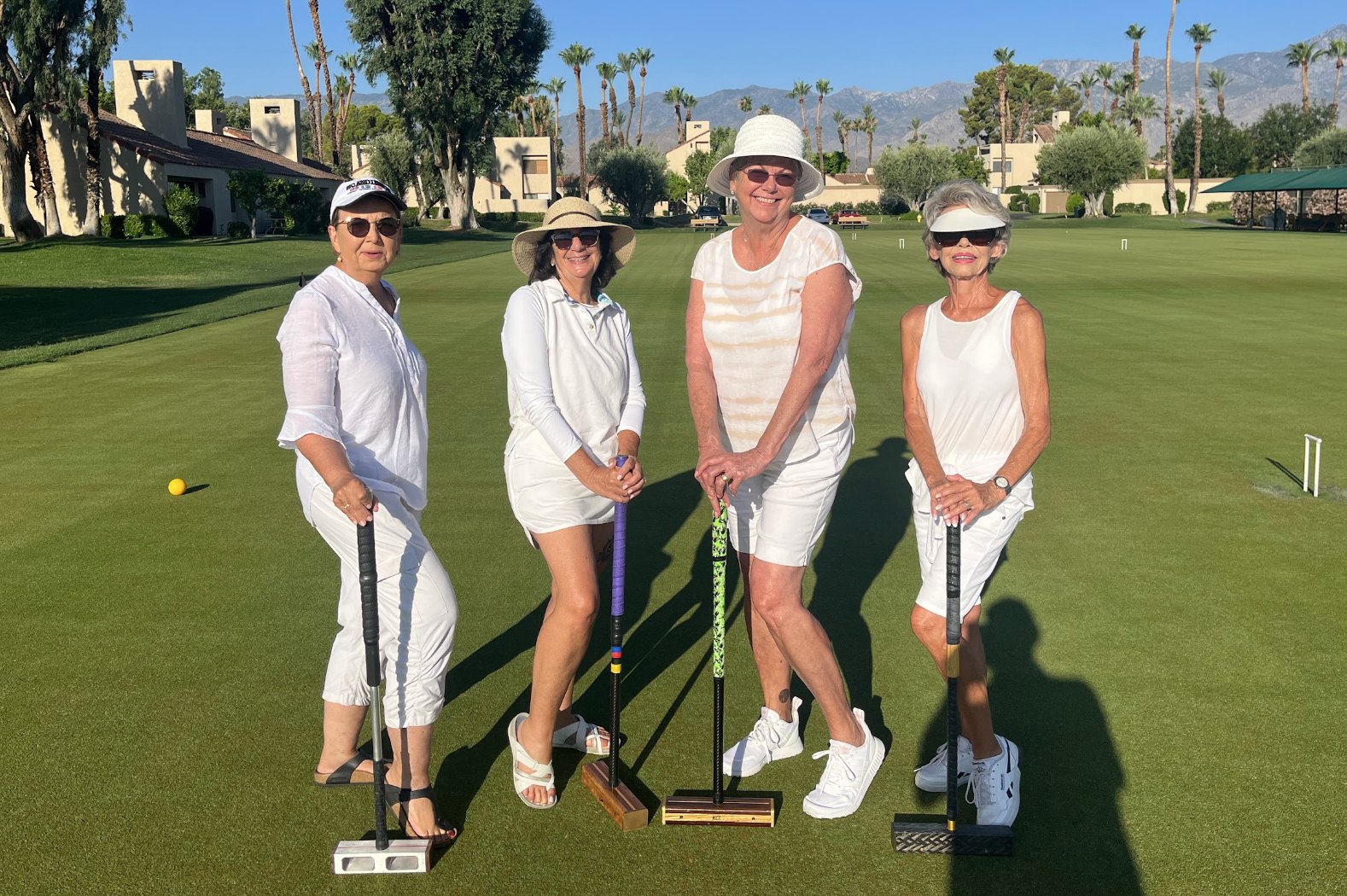Blushing croquet beauties