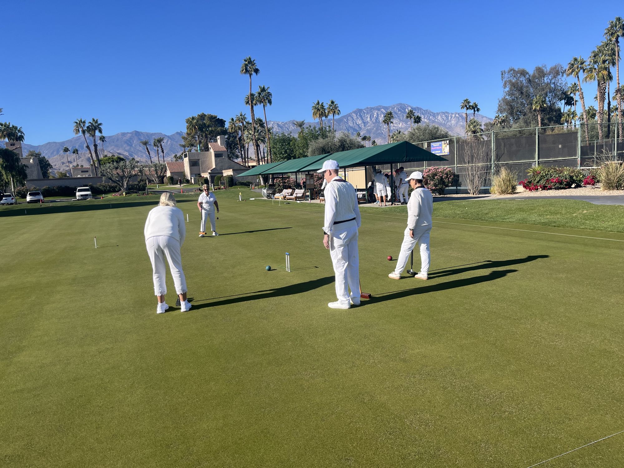 Play on the lawns beneath the mountains